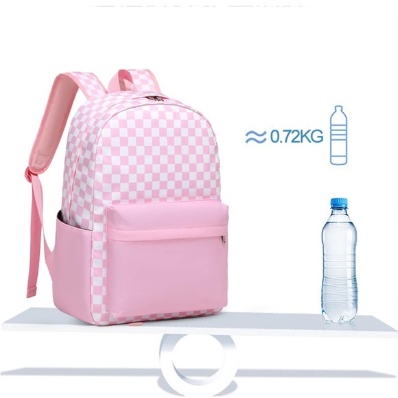 Pink Checkered Backpack - Picture 6 of 7